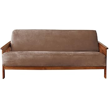 SureFit Soft Suede/Sherpa - Futon Slipcover - Sable