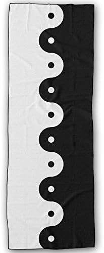 ZMLSJY Black And White Non Slip Yoga Towel Printing Ultra Absorbent Soft Towel Hot Yoga Mat Towel For Yoga Pilates Meditation Fitness Sports Beach