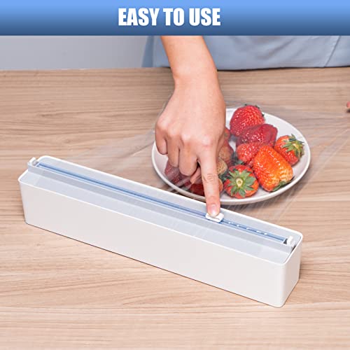 leQuiven Plastic Wrap Dispenser with Slide Cutter, Reusable Cling Film
