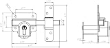 Gatemate Long Throw Gate Lock 1490086 Euro Profile 6-pin 316 Stainless Black view 5
