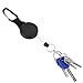Outus Retractable Keychain Black Badge Reels with 39 Inches Steel Wire Rope Heavy Duty Badge Holders for ID Card Key Chains Office Worker Doctor Nurse Employee Students(2 Pieces)
