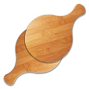 MNBV Bamboe Pizza Paddle Board Hout Pizza Peel 16 Inch met draagbare handgreep voor kaas, brood, fruit, taart, biefstuk…
