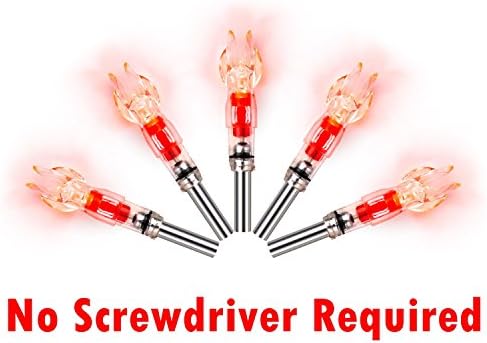 Woobud Led Automatic Lighted Nocks for Compound Bow Arrows with Switch Button (No screwdriver required) .244 Inside Diameter Red (5-Pack)