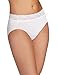 Bali No Lines No Slip Hipster With Lace 3 Pack Panty V406 (Black, White, and Nude)