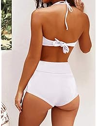 Upopby Bikini sexy de cintura alta, con push-up, acolchado, traje de baño de dos piezas