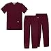Sivvan Unisex Classic Scrub Set V-neck Top / Drawstring Pants (Available in 12 Solid Colors) - S8400 - Burgundy - M