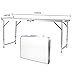 VINGLI 4ft Height Adjustable Folding Utility Table, Portable Lightweight Fold Up Indoor Outdoor Picnic Party Dining Camp Aluminum Tables