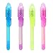 Pshine Invisible Ink Pen & Black Light Combo,4 Colors (Red, Blue, Yellow, Purple),pack of 20