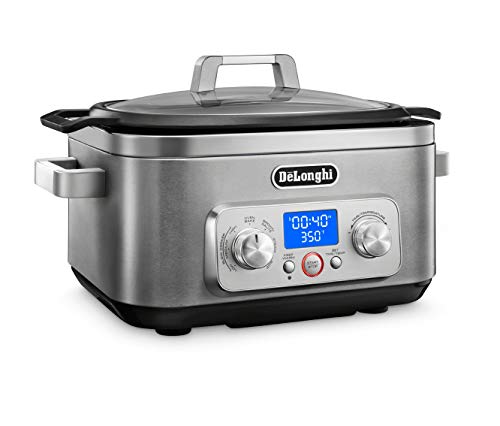 De'Longhi Livenza 7-in-1 Multi-Cooker Programmable SlowCooker, Bake, Brown, Saute, Rice, Steamer & Warmer, Easy to Use and Clean, Nonstick Dishwasher Safe Pot, (6-Quart), CKM1641D