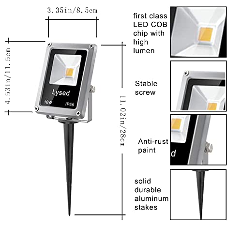 Lysed 12 Volt Landscape Lights 10W Outdoor Low Voltage IP66 Waterproof