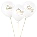 Gold Baby Shower Party Decorations - Cute Confetti Balloons, Ribbons & Oh Baby Glitter Banner - Babyshower, Gender Reveal Decoration Supplies for Boy or Girl