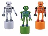 Robot Finger Push Puppets Classic Wooden Toy - Colors May Vary