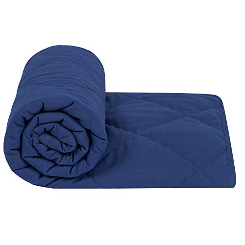 TILLYOU Ultra Soft Microfiber Toddler Quilt- Hypoallergenic Lightweight Baby Quilted Blanket for Boys - 39" x 47" Multi-Use Kids Comforter-Navy Blue - Thumbnail 7