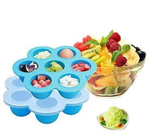 KitchenHero Silicone Egg Bites Molds for Instant Pot Accessories - Fits Instant Pot 5,6,8 qt Pressure Cooker, Baby Food Freezer Tray Food Storage Container with Lid, Reusable Storage Container (Blue)