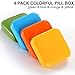 4 Pack Small Pill Box Case for Purse Pockets Travel Pill Organizer Portable Cute Medicine Box Daily Mini Pill Holder Container for Vitamins, Fish Oil, Supplements(4 Color)