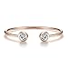 ISAACSONG.DESIGN Inspirational Open Cuff Bangle Bracelet 14k Gold Plated with Cubic Zirconia Crystal Adjustable Stackable Bangles for Women and Girls
