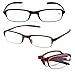 SOOLALA 3 Pairs Mixed Color Mini TR90 Folding Reading Glasses with Clip Holder Zipper Case 7 Strengths, 2.0D