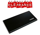 Avido Ultra-Slim 8000mAh Power Bank Charger with LED Light Dual USB 2.1A & 1A Output Portable External Thin Battery Power Pack for iPhone, iPad, Samsung, and Tablets - (Retail Packaging) Black