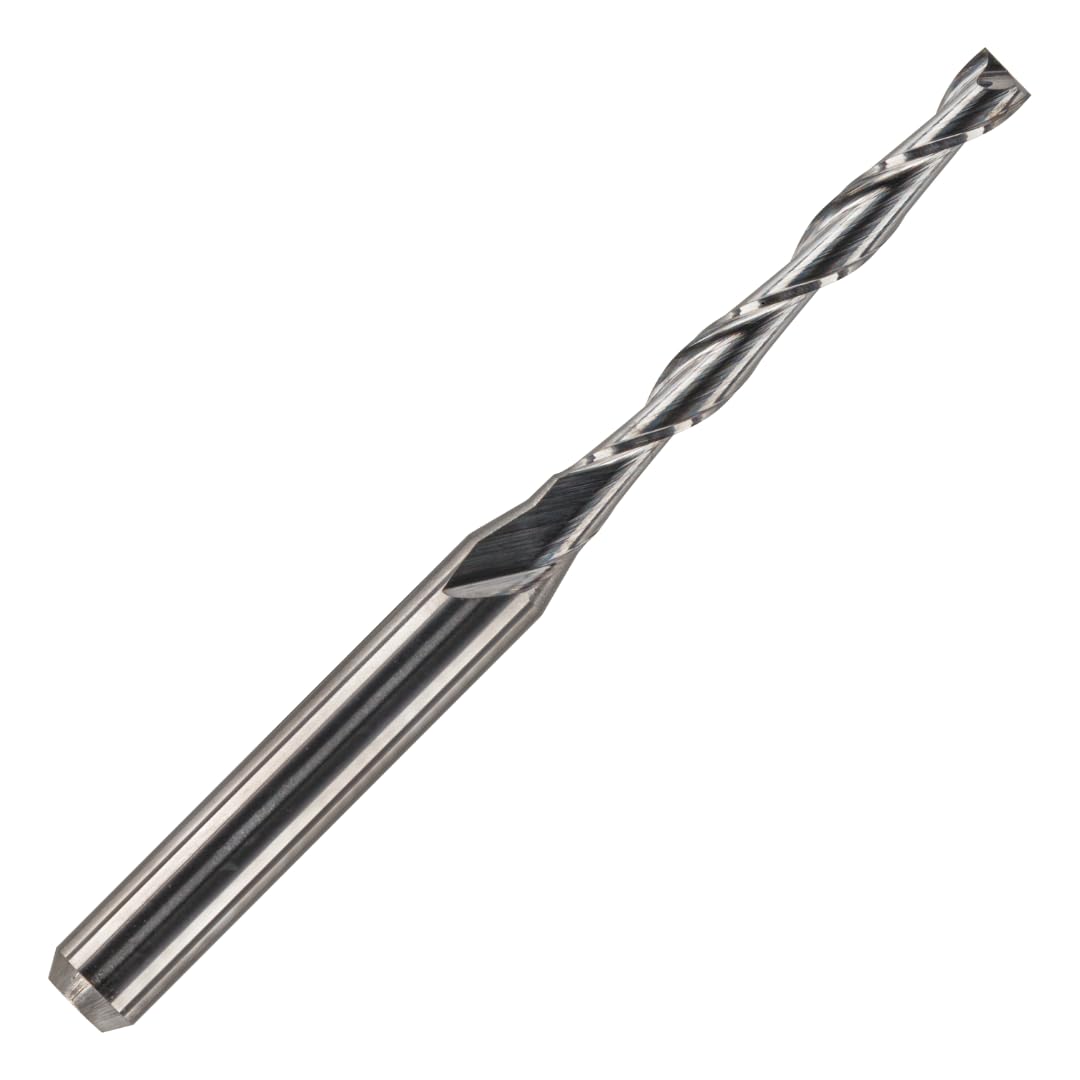 4mm x 32mm Flute x 1/4" Shank Solid Carbide Spiral 2 Flute Up Cut Router Bit for Wood, Hard Wood, PVC & Acrylic (4mm x 32mm Flute) — image 1