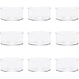 UUYYEO 10 Pcs Clear Plastic Tea Light Candle Cups Holders Empty TeaLight Case Mold Containers for Anniversary Valentine's Day Round