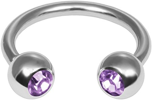 4mm Jeweled Circular Cartilage Earring Barbell-18g-5/16-Lip Hoop-Cartilage Earring-Tragus Piercing--LAVENDER