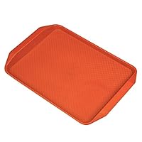 Plastic Serving Tray, Rectangular Fast Food Serving Lunch Cafeteria Trays, Large Serving Trays Dining Restaurant Party Platters(orange)