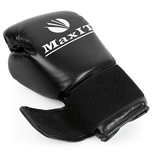 MAXIT Boxing Gloves for Training Kickboxing Punching Bag Mitt Sparring MMA Muay Thai or Fighting Sports - Black 16oz - Thumbnail 4