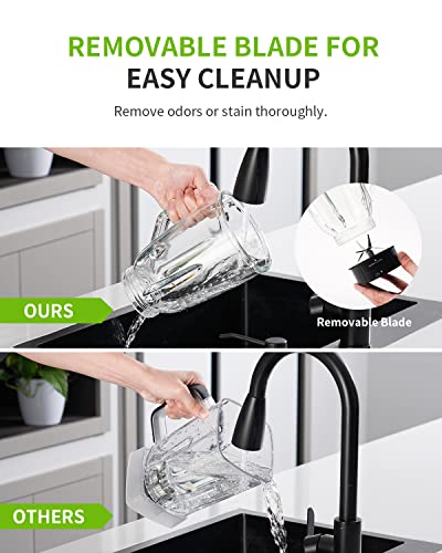 GDOR 1200 W Stand Mixer Glass 2-1 Mixer Smoothie Maker with 1.5 L Glass Jug and 650 ml Travel Mug 3 Speeds High Performance Mixer Professional Blender for Smoothies Shakes, Frozen Drinks Sauces