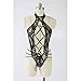 Sumen Women Lace Lingerie Nightwear Underwear G-String Babydoll Sleepwear Bodysuit (S, Black)