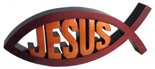 Shalom Large Solid wooden carved Christian jesus fish plaque ornament 38cm