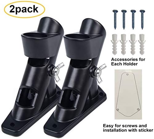 ABUSA Black Powder Coated Aluminum Flag Pole Holder Bracket Mount 2 Positions(2 Pack)