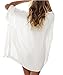 Walant Womens Solid Oversized Beach Cover Up Swimsuit Bathing Suit Beach Dress,White,One Size