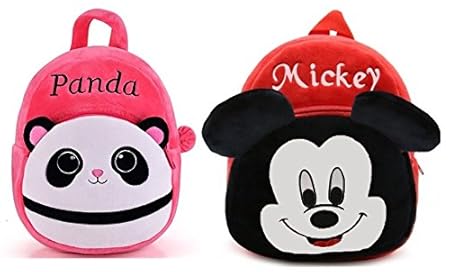 Frantic Velvet Kids School/Nursery/Picnic/Carry/Travelling Bag - 2 to 5 Age (2Pack_Best_Pink_Panda_NDMicky)
