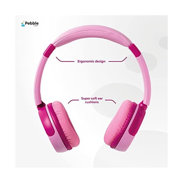 Pebble-Gear-Childrens-Headphones-Pink-Stereo-Kids-Headphones-35-mm-Jack-Cable-85-dB-Volume-Limiter-Adjustable-and-Foldable-Headset-Washable-Ear-Cups-Music-Sharing-Function-3D-Design Pebble Gear Children's Headphones Pink - Stereo Kids Headphones, 3.5 mm Jack Cable, 85 dB Volume Limiter, Adjustable and…