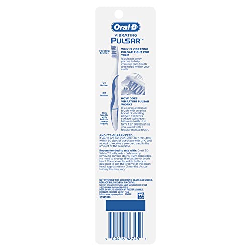 OralB Pulsar Whitening Battery Toothbrush, Medium, 1 Count Pricepulse