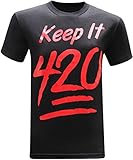 tees geek Keep It 420 Pot Weed Stoner Marijuana Men's Funny T-Shirt - (Medium) - Black