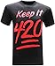 tees geek Keep It 420 Pot Weed Stoner Marijuana Men's Funny T-Shirt - (Large) - Black