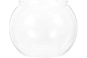 PRETYZOOM Plastic Fish Bowl Round Small Aquarium Fish Tank Vase and Aquatic Plants Terrarium Jar for Home