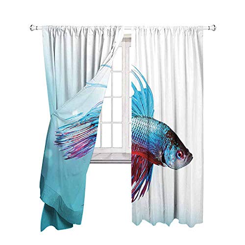 image for maisi Aquarium, Curtains and Valances, Siamese Fighting Betta Fish Swi