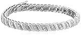 Sterling Silver Diamond Miracle Plate San Marco Bracelet (1/10cttw, I-J Color, I2-I3 Clarity), 7.25