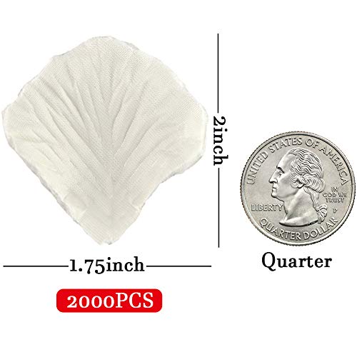 DomeStar Artificial Flower Petals 2000PCS Fake Rose Petals Fabric Petals Silk White Rose Petals for Romantic Night Wedding Valentines