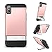 ESR Metal Kickstand Case for iPhone Xs/X, [Vertical and Horizontal Stand] [Reinforced Drop Protection] Hard PC Back with Flexible TPU Bumper for The iPhone Xs/X, Rose Gold