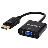 Moread Gold-Plated DisplayPort to VGA Adapter (Male to Female) - Black