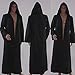 Allten Men's Costume Halloween Black Tunic Hooded Robe Cloak