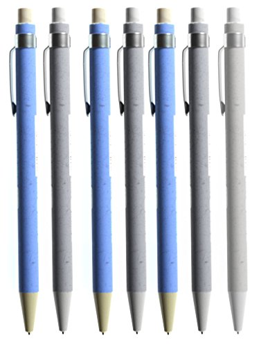 999flowers (R) 8 Count Blue White Gray Simple Design 0.5 0.5mm Mechanical Pencil Pencils