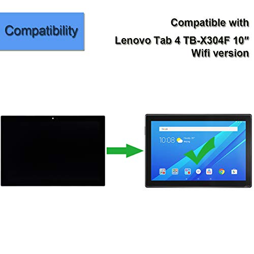 LCD Display Replacement Compatible with Lenovo Tab 4 10" WiFi X304 TB-X304L TB-X304F LCD Touch Screen Digitizer Full Assembly Black - Thumbnail 3