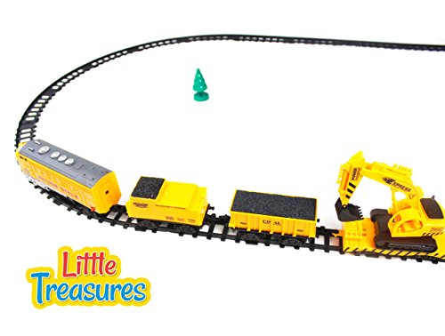 Little Treasures Train Tracks Engineering Fixer Man Set - Drive Down This Construction Train Set and fix All The Tracks While You Drive Down The line - Fun Toy for Kids Ages 3+