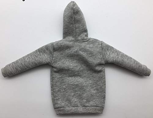 Studio one 1/6 Scale Men Gray Zip Up Hoodie Sweatshirt for 12 Inch Action Figures Models Doll