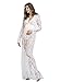 Yomoko Women Sexy Deep V-Neck Lace Maternity Photography Maxi Dress White