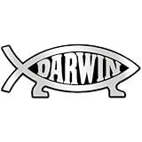 Darwin Fish Plastic Auto Emblem - [Silver][5 1/4'' x 2'']